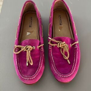 Fushia Suede Sperry Topsiders